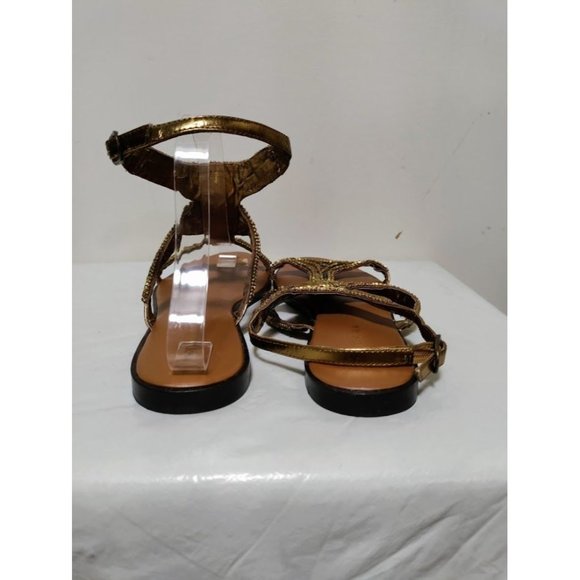 Zingara Womens Metallic Gold Sequins Open Toe Flat Sandals Size 38/7.5 - Picture 12 of 12